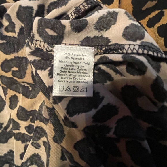 Lark & Ro Leopard Print Wrap Dress Polyester Cap Sleeve Mid-Length Stretchy XL - Picture 8 of 14